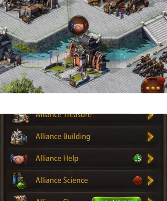 evony guide to using alliance help - alliance help menu and embassy hand