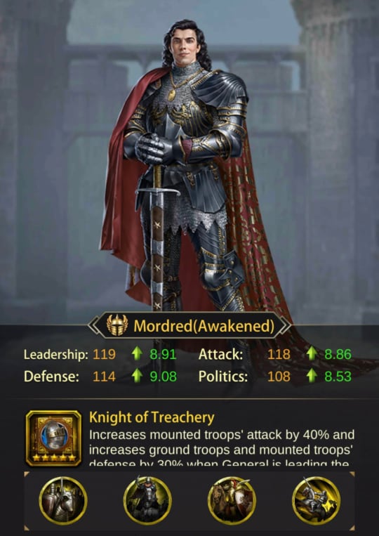 Image of Mordred in Evony The King's Return